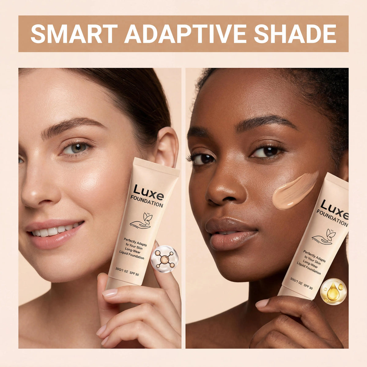 Fond de teint adaptable à la luminosité (protection UV SPF50)