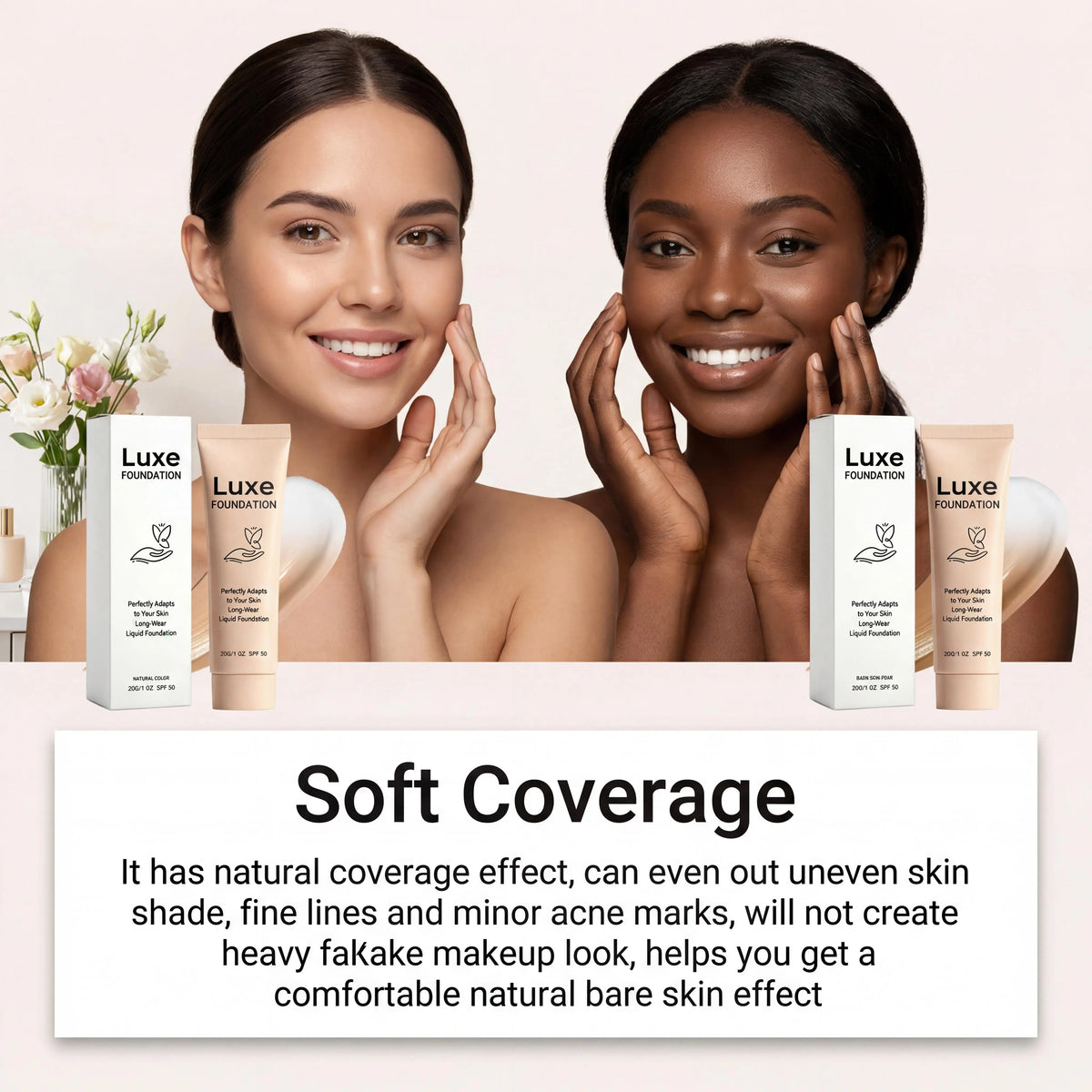Fond de teint adaptable à la luminosité (protection UV SPF50)